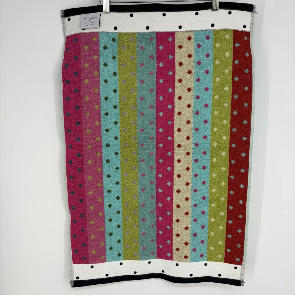 Mackenzie-Childs Stripe & Dot Confetti Hand Towel 20 x 30 Polka Colorful New